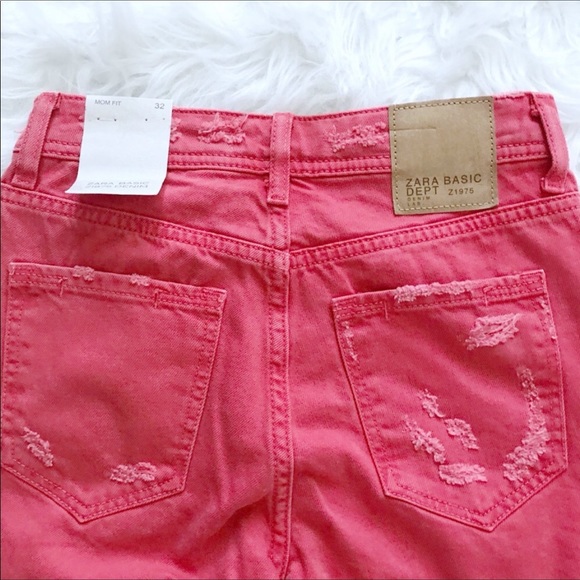 Zara Jeans high waist mom Red distressed size 00. - Picture 4 of 6